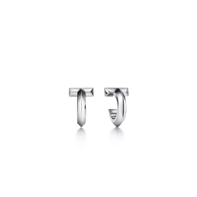TIFFANY T T1 HOOP EARRINGS IN WHITE GOLD 70811243